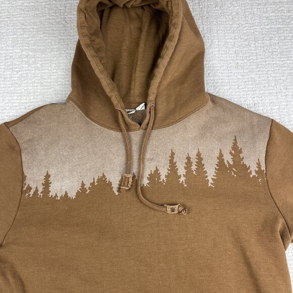 Ten Tree Juniper Trees Print Sky Forest Orange / Brown Hoodie Men Sz S Read* - Picture 16 of 16